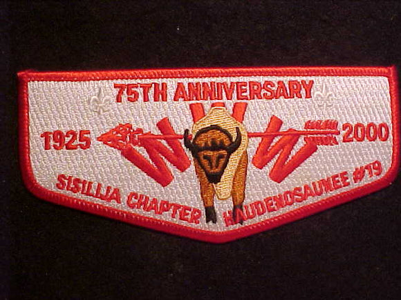 19 F1 HAUDENOSAUNEE, SISILLIA CHAPTER, 75TH ANNIV., 1925-2000