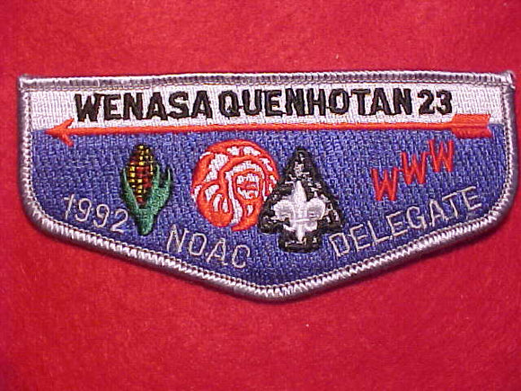 23 S15 WENASA QUENHOTAN, 1992 NOAC DELEGATE