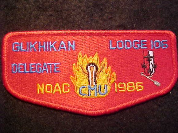 106 S13 GLIKHIKAN, 1986 NOAC, DELEGATE, RED BDR