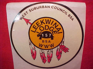 157 LEEKWINAI STICKER, WEST SUBURBAN COUNCIL