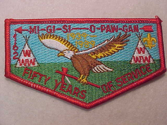162 S38 MI-GI-SI O-PAW-GAN, 1939-1989, FIFTY YEARS