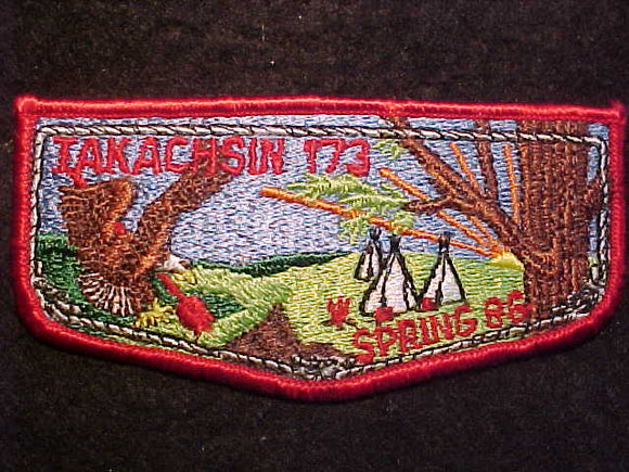 173 ES1986-2 TAKACHSIN, SPRING 86, RED BDR.