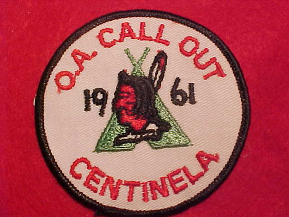 252 ER1961-1 SIWINIS, MISHE MOKWA CHAPTER, 1961 OA CALL OUT CENTINELA, MINT FRONT-PAPER ON BACK