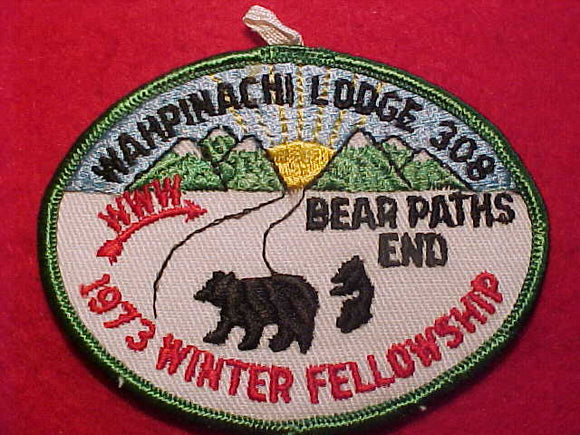308 EX1973A WAHPINACHI, 1973 WINTER FELLOWSHIP, BEAR PATHS END