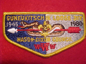 317 S8 GUNEUKITSCHIK, 1945-1980, 35TH ANNIV., MASON-DIXON COUNCIL