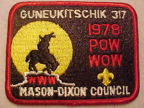 317 EX1978-1 GUNEUKITSCHIK, 1978 POW WOW, MASON-DIXON COUNCIL