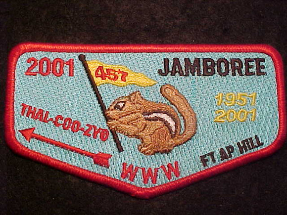 457 S50 THAL-COO-ZYO, 2001 JAMBOREE, 1951-2001, RED BDR.