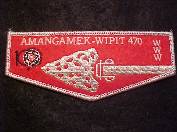 470 F? AMANGAMEK-WIPIT, 100TH OA, 2015, RED FELT