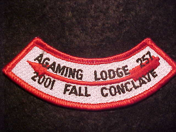257 EX2001? AGAMING LODGE SEGMENT, 2001 FALL CONCLAVE, NOT IN BLUE BOOK