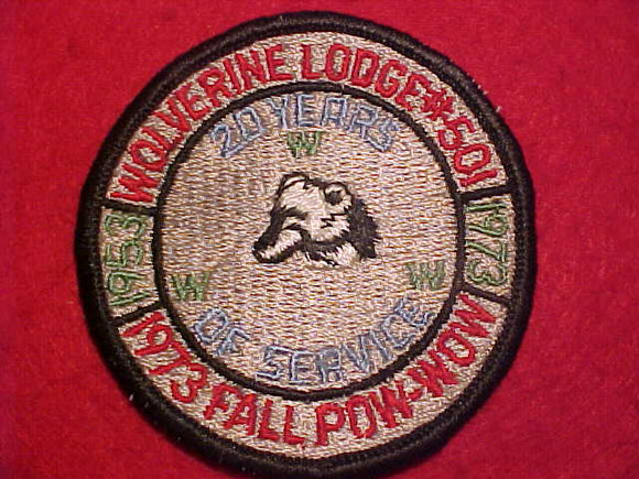 501 ER1973 WOLVERINE, 1973 FALL POW-WOW, 1953-1973 20 YEARS...