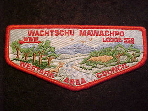 559 S? WACHTSCHU MAWACHPO, WESTARK AREA COUNCIL, LIKE S49 W/ DARKER BDR. & LIGHTER BLUE SKY/WATER/MOUNTAIN