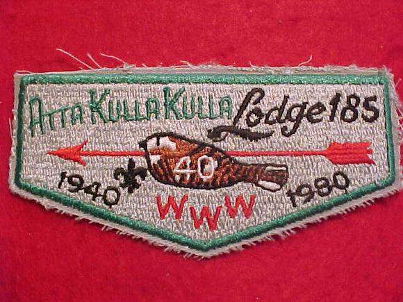 185 QS? ATTA KULLA KULLA, 1940-1980 (SAMPLE OF 40TH ANNIV. FLAP)