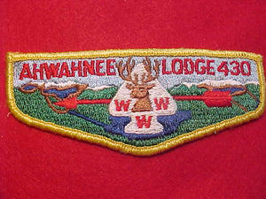 430 ZS2 AHWAHNEE, HORIZONTAL WHITE ARROWHEAD