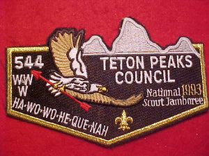 544 S40 HA-WO-WO-HE-QUE-NAH, 1993 NJ, TETON PEAKS COUNCIL, GMY BDR.