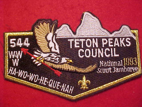 544 S40 HA-WO-WO-HE-QUE-NAH, 1993 NJ, TETON PEAKS COUNCIL, GMY BDR.