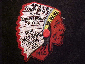 1965 AREA 3-B, LODGE 419 PACKANKE, OA 50TH ANNIV.