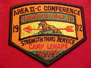 1972 AREA 2-C CONFERENCE, LODGE 75 HUNNIKICK, CAMP LENAPE