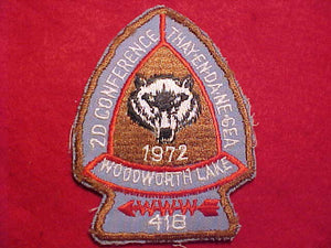 1972 AREA 2-D CONFERENCE, WOODWORTH LAKE, LODGE 418 THAY-EN-DA-NE-GEA