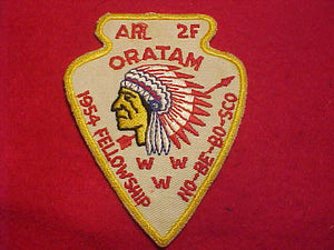 1954 AREA 2-F FELLOWSHIP, ORATAM, NO-BE-BO-SCO, THREAD BREAK ON "AREA"