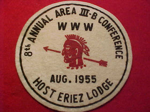 1955 AREA 3-B CONFERENCE, 8TH ANNUAL, HOST ERIEZ LODGE, FELT