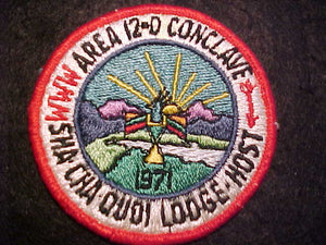 1971 AREA 12-D CONCLAVE, SHA-CHA-QUOI LODGE HOST