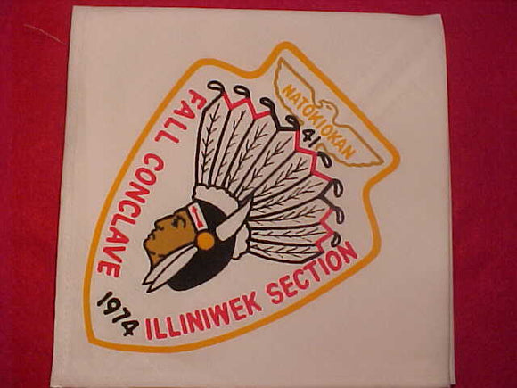 1974 N/C, SECTION EC-3A, FALL CONCLAVE, HOST LODGE 41 NATOKIOKAN, ILLINIWEK SECTION ARROWHEAD W/ YELLOW BDR.