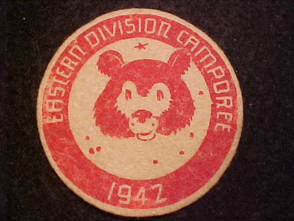 1942 ACTIVITY PATCH, EASTERN DIVISION CAMPOREE, FELT