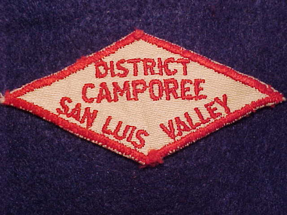 1950'S ACTIVITY PATCH, SAN LUIS VALLEY DISTRICT CAMPOREE, USED