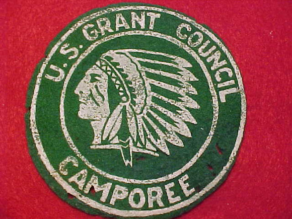 1950'S ACTIVITY PATCH, U. S. GRANT COUNCIL CAMPOREE, FELT, USED
