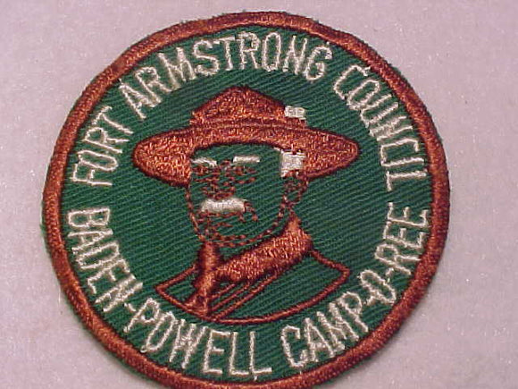 1950'S ACTIVITY PATCH, FORT ARMSTRONG COUNCIL, BADEN-POWELL CAMP-O-REE