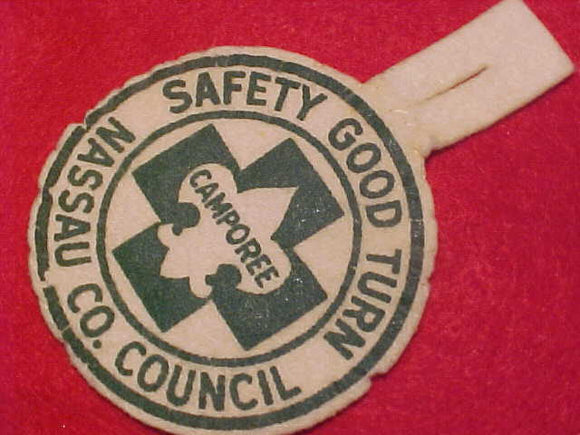 1950'S ACTIVITY PATCH, NASSAU CO. COUNCIL, SAFETY GOOD TURN CAMPOREE, FELT, USED