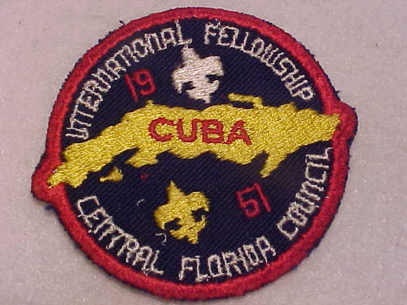 1951 ACTIVITY PATCH, , CENTRAL FLORIDA INTERNATIONAL FELLOWSHIP, CUBA