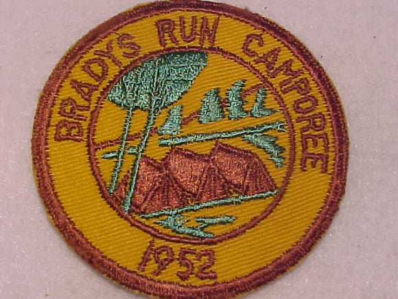 1952 ACTIVITY PATCH, BRADYS RUN CAMPOREE