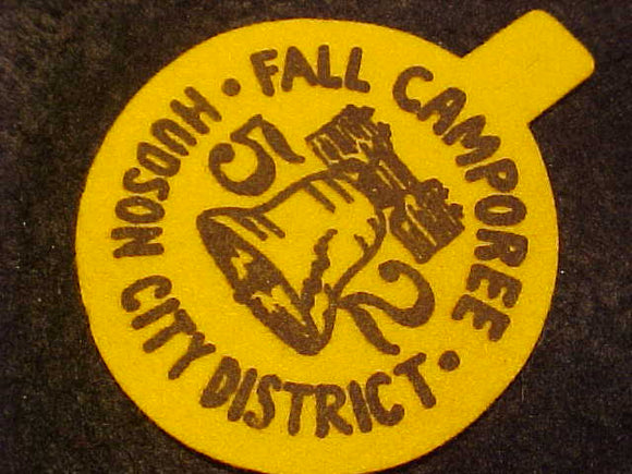 1952 ACTIVITY PATCH, HUDSON CITY DISTRICT FALL CAMPOREE, FELT, MINT