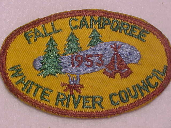 1953 ACTIVITY PATCH, WHITE RIVER COUNCIL FALL CAMPOREE