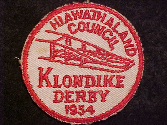 1954 ACTIVITY PATCH, HIAWATHALAND KLONDIKE DERBY