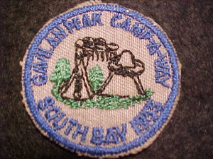 1955 ACTIVITY PATCH, GAVILAN PEAK CAMP-A-WAY, SOUTH BAY, 2" ROUND
