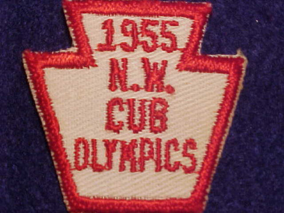 1955 ACTIVITY PATCH, N. W. CUB OLYMPICS, 2X2