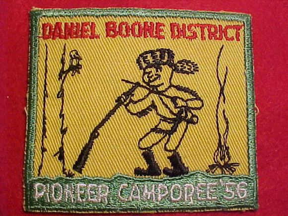 1956 ACTIVITY PATCH, DANIEL BOONE DISTRICT PIONEER CAMPOREE