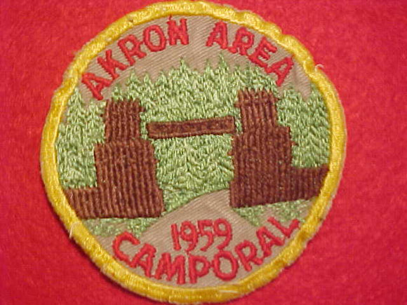 1959 ACTIVITY PATCH, AKRON AREA CAMPORAL, USED