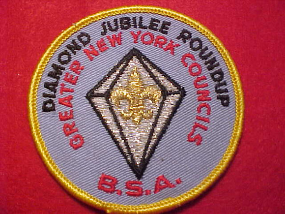 1960'S ACTIVITY PATCH, GREATER NEW YORK COUNCILS, DIAMOND JUBILEE ROUNDUP