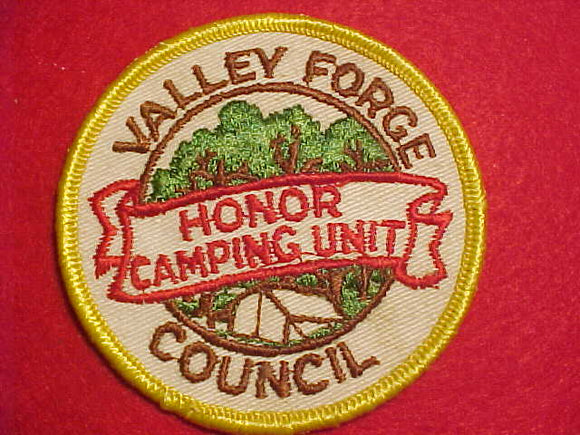 1960'S ACTIVITY PATCH, VALLEY FORGE COUNCIL, HONOR CAMPING UNIT, USED