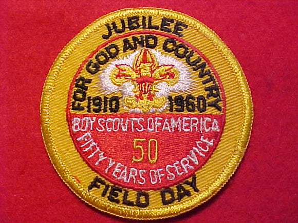 1960 PATCH, JUBILEE FIELD DAY, BSA, 50 YEARS OF SERVICE