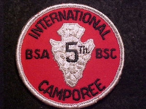 1960'S ACTIVITY PATCH, 5TH INTERNATIONAL CAMPOREE BSA/BSC