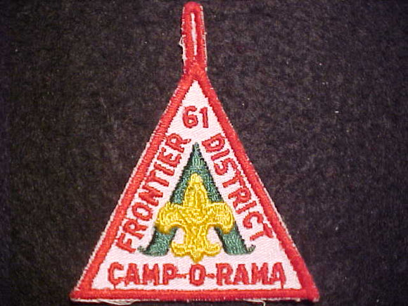 1961 ACTIVITY PATCH, FRONTIER DISTRICT CAMP-O-REE