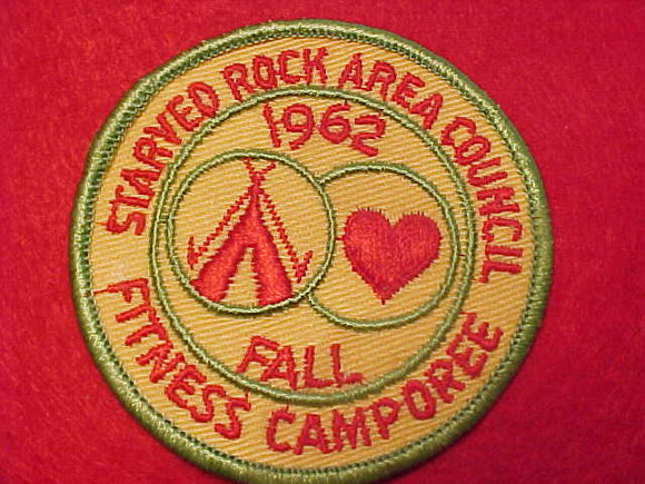 1962 ACTIVITY PATCH, STARVED ROCK AREA COUNCIL, FALL FITNESS CAMPOREE