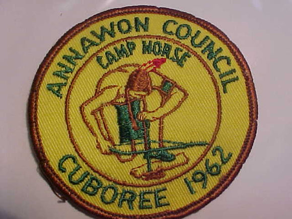 1962 ACTIVITY PATCH, ANNAWON COUNCIL CUBOREE, CAMP NORSE