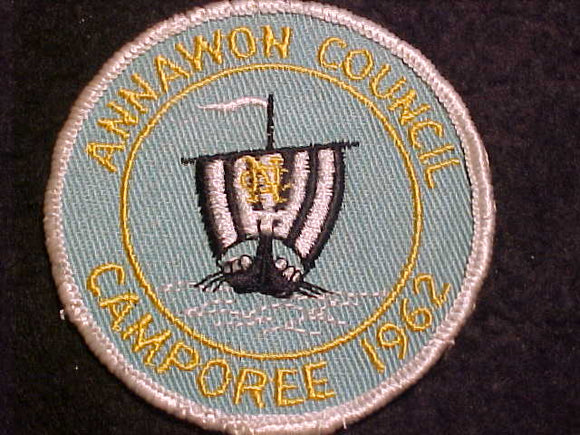 1962 ACTIVITY PATCH, ANNAWAON COUNCIL CAMPOREE,  USED