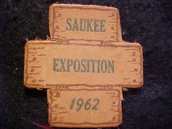 1962 ACTIVITY PATCH, SAUKEE EXPOSITION, LEATHER