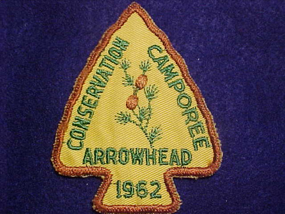 1962 ACTIVITY PATCH, TALL PINE COUNCIL, ARROWHEAD DISTRICT CONSERVATION CAMPOREE